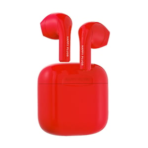 Happy Plugs JOY True Wireless Stereo (TWS) Earbuds for Calls/Music/Sports/Everyday Use Bluetooth Red