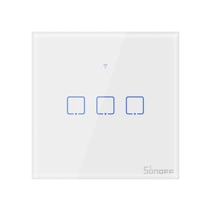 Sonoff T0EU3C Lichtschalter, gehärtetes Glas, Polycarbonat (PC), weiß