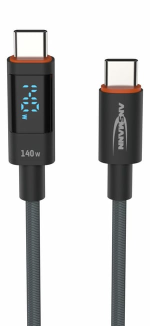Ansmann 1700-0171 kabel USB USB 2.0 2 m USB C 0,48 Gbit/s 140 W Antracyt