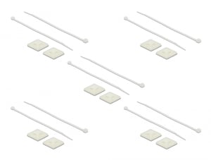 DeLOCK 18678 Befestigungsband, weißes Nylon, 10 Stück.