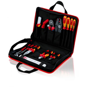Knipex 00 21 11 Tool Case, Black, Red Polyester