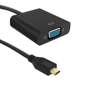 Qoltec 50403 kabeladapter 0,2 m VGA (D-Sub) till HDMI typ D (Micro) Svart
