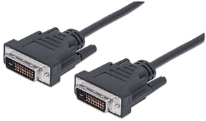 Manhattan 371803 DVI-kabel 3 m DVI-D Beige