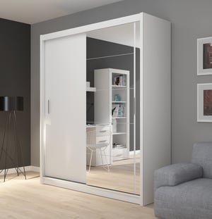 Topeshop FARO180 WHITE L SET wardrobe and closet, 4 shelves, 2 doors. White