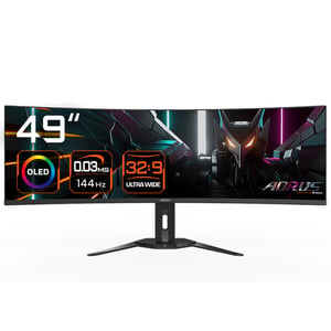 GIGABYTE AORUS CO49DQ Computermonitor 124,5 cm (49") 5120 x 1440 px Dual-QHD-OLED Schwarz