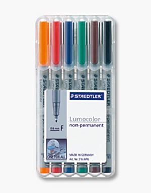 Staedtler 316 WP6 marker, 1 pc. Black, Blue, Brown, Green, Orange, Red