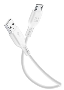 Cellularline 8018080190919 USB 2.0 Cable, 1 m, USB-A to Micro-USB-B, White