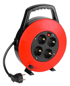 Vivanco CR 75B 7.5 m Power Strip, 4 Outlets, Indoor, Black, Red
