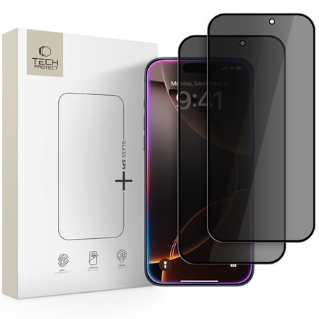 Tech-Protect 5906302319305 ochraniacz na ekran / tył telefonu Osłona ekranu zapewniająca prywatność Apple 2 szt.