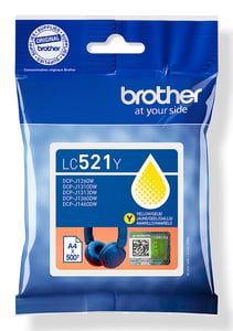 Brother LC521Y ink cartridge, 1 pc. Genuine Yellow