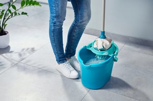 Leifheit 52106 mop Bawełna, Włókno Suchy i Mokry Niebieski, Biały