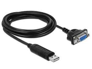 DeLOCK 66281 Parallelkabel, schwarz, 1,8 m, RS-232 zu USB Typ A