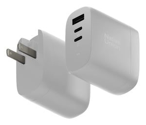Native Union Fast Gan Charger PD 67 W für Laptop, Smartphone, Tablet – Weiß – Wechselstrom – Schnellladung – Intern
