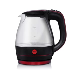 ELDOM C400C GLASSY Wasserkocher 1,5 l 2000 W Schwarz, Rot, Transparent