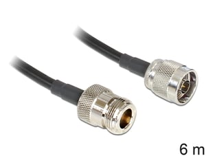 DeLOCK 88683 LMR195-Koaxialkabel, 6 m, schwarz