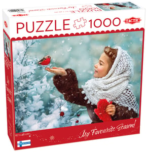 Tactic Puzzle Lovers Flicka med röda vantar, 1000-bitars pussel
