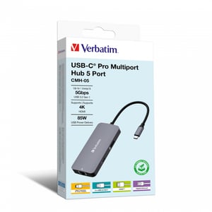 Verbatim CMH-05 USB Typ C 5000 Mbit/s Silber