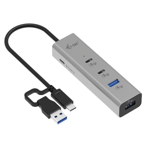 i-tec Metal CAHUBMETAL2A2CPD USB 3.2 Gen 1 (3.1 Gen 1) Hubs und Switches Typ A + Typ C 5000 Mbit/s Silber