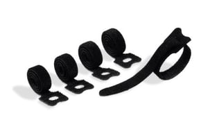 Durable Cavoline Grip Tie Velcro Cable Tie, Black, 5-pack