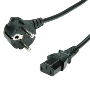 ROLINE 1.8m IEC320 C13 - CEE 7/7 Black 1.8 m C13 to CEE7/7
