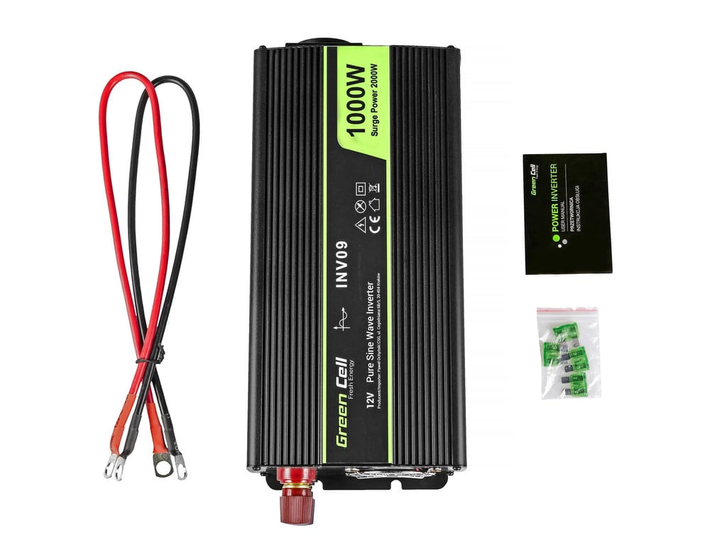 Green Cell INV09 adapter zasilający/ inwentor Automatyczna 1000 W Czarny