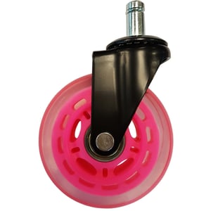 LC-Power LC-CASTERS-7BP-SPEED, tillbehör till kontors- och datastol, rosa plast, gummi, självjusterande hjul