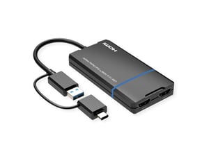 VALUE 12.99.3206 dockningsstation, kabelansluten USB 3.2 Gen 1 (3.1 Gen 1) Type-A + Type-C, svart