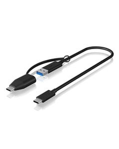ICY BOX IB-CB033 USB 3.2 Gen 2 (3.1 Gen 2) Cable, 0.35 m, USB-C to USB-A, Black