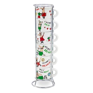 Bialetti L'Omino Italiano Tasse „Wielobarwny Espresso“, 6 Stück