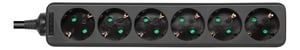 Deltaco GT-0623 10 m Power Strip with 6 Outlets, Indoor, Black