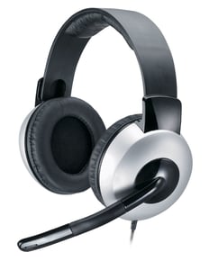 Genius Computer Technology HS-05A Kopfhörer-Set, kabelgebunden, Kopfbügel, Büro/Callcenter, Schwarz, Silber