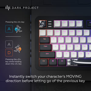 Dark Project Tamsus projektas ALU87B Bushido, G3MS Moonstone Switch, JAV klawiatura Dom/Biuro QWERTY Angielski