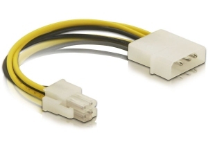 DeLOCK-Kabel P4-Stecker > Molex 4-poliger Stecker, mehrfarbig, 0,13 m