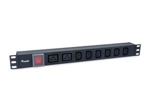 Equip 333316 Power Distribution Unit (PDU) with 8 x Power Outlets, 1U, Black