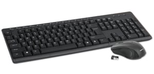 Omega OKM071B klawiatura Dołączona myszka Uniwersalne RF Wireless QWERTY US English Czarny