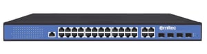 Ernitec ELECTRA-M224/4 Managed L2 Gigabit-Ethernet-Netzwerk-Switch (10/100/1000) PoE-Unterstützung Schwarz, Blau