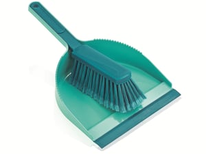 Leifheit 41401 Mülleimer/Mülleimer-Set Blau, Türkis Set aus Kehrschaufel und Handfeger