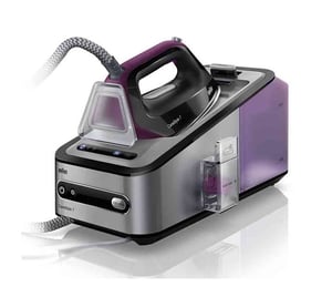 Braun CareStyle 7 IS 7144 BK Dry and Steam Iron, Eloxal Soleplate, 2400 W, Black, Purple, Silver