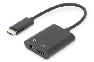 Digitus Adapter / Konverter USB-C, USB-C auf USB-C + 3,5-mm-Buchse