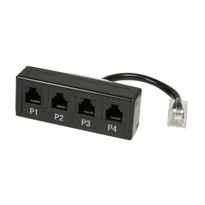 LogiLink 0,1 m RJ45/4xRJ11 telefonförgrening, svart