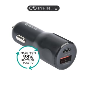 eSTUFF ES631031 Ladegerät für mobile Geräte, Mobiltelefon, schwarz, Zigarettenanzünder, Schnellladung, automatisch