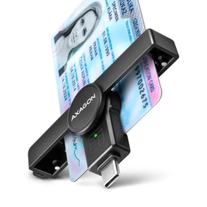 Axagon CRE-SMPC USB-C Smart Card/ID Card PocketReader Chip Card Reader, Internal USB Type-C, Black