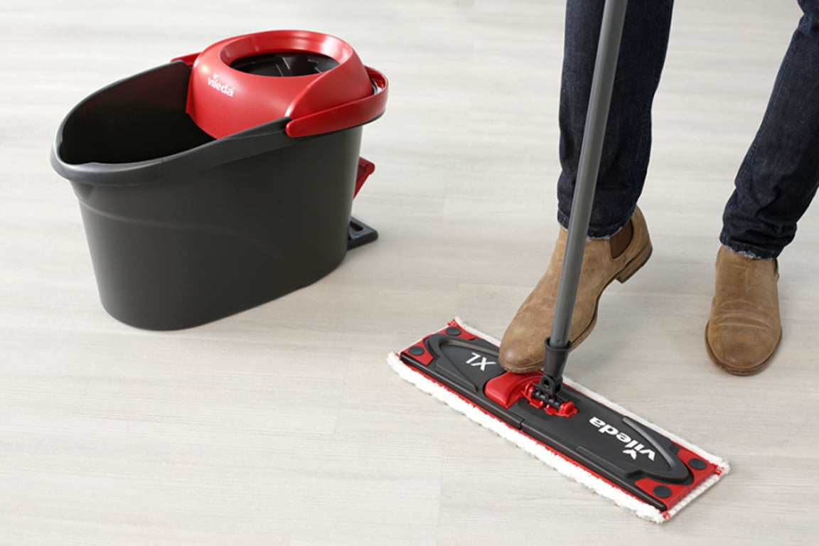 Vileda Ultramat Turbo XL mop Suchy i Mokry Mikrofibra Czarny, Czerwony