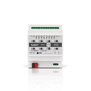Satel KNX-SA24 Smart Home Controller – DIN-rail mounting, 8-channel switching mechanism.