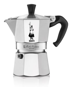 Bialetti Moka Express Mokabryggare 0,2 l Aluminium, Svart