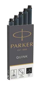 Parker Quink Tintenpatronen schwarz, Packung mit 5 Stück Schwarz 5 Stück