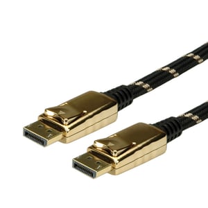 ROLINE 11.04.5644 kabel DisplayPort 1 m Czarny, Złoto
