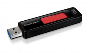 Transcend JetFlash Elite JetFlash 760, 128 GB USB-minne, USB Typ A 3.2 Gen 1 (3.1 Gen 1), svart, röd