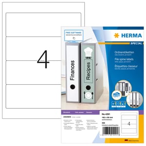 HERMA 4291 bedruckbare Etiketten, weiß, selbstklebende Etiketten zum Bedrucken