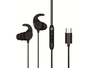 Conceptronic BRENDAN05B Headphones/Headset Wired Over-Ear, In-Ear Calls/Music USB Type-C Black